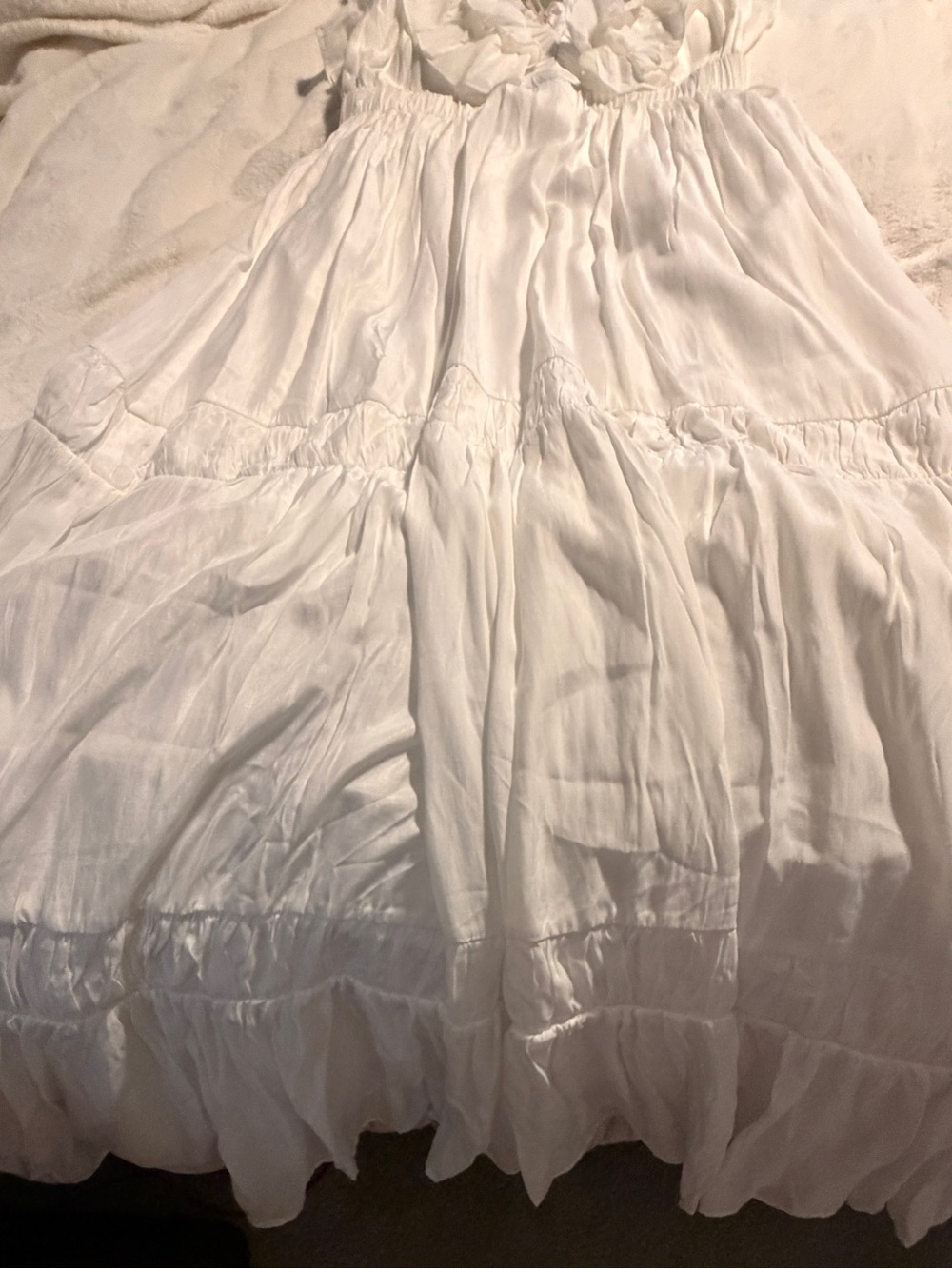 eesome White Tiered Maxi Dress